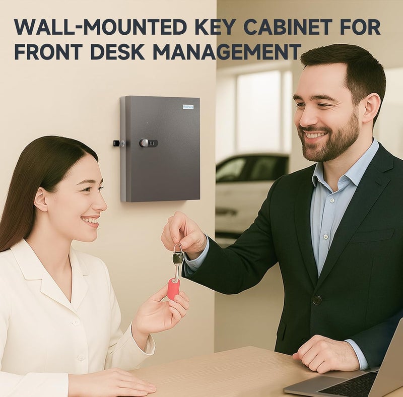 DiDiHere 32 Key Lock Box, Key Cabinet Organizer, Key Safe Security Storage Lockbox Holder for Valets, Hotels, Car and House Keys - Image 5